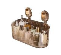 XPZKAIYUE Golden Transparent Shower Caddy, Wall Mounted Suction Cup Bathroom Storage Shelf, No Drill, 10kg Load Capacity, 32cmx11.4cmx8.8cm, 1 Piece