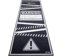 XQ Max dartmat black with our XQ Max design in grey pantone cool grey 6c. size: 80x237cm,material: 100 percent polyamide with gelfoam backing. packed in sturdy brown box.