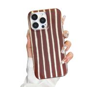 XQAGU Striped Phone Case for iPhone 16 Pro Max Case Cute Protective Slim Shockproof Cool Trendy Aesthetic-Brown