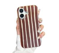 XQAGU Striped Phone Case for iPhone 17 Case Cute Protective Slim Shockproof Cool Trendy Aesthetic-Brown