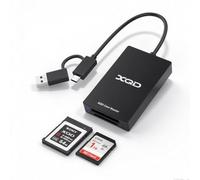 XQD Card Reader - 2 in 1 XQD SD Memory Card Adapter with USB-C/USB-A, 5Gbps SD XQD Dual Slots Reader for iPhone 17/16/15, Windows/MacOS/Android, Sony G/M Series, Lexar 2933x/1400x, Aluminum