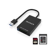 XQD Card Reader, USB 3.0 XQD/SD Card Reader Dual Slot Memory Card Reader 5Gpbs Super Speed Support Sony G/M Series, Lexar 2933x/1400x USB Mark XQD Card,SD Card for Windows/Mac OS
