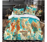 XQGASOEBN 3D Design Printed 3 Pcs Bedding Set Bedroom Decor Super Greek Gods Comforter Cover Easy Care Machine Washable for Boys,Kids,Women mythical Divine Quilt Cover Super king（260x220cm）