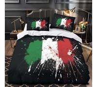 XQGASOEBN 3D Design Printed 3 Pcs Bedding Set Bedroom Decor Super Italian Flag Quilt Cover Machine Washable Easy Care for Kids,Teens,Adults splatter Paint Duvet Cover Single（140x200cm）