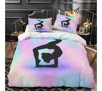 XQGASOEBN 3D Design Printed 3 Pcs Bedding Set Bedroom Decor Super Yoga Pose Comforter Cover Easy Care Machine Washable for Boys,Kids,Women silhouette Quilt Cover Single（135x200cm）