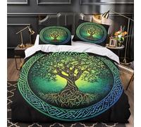 XQGASOEBN 3D Design Printed 3 Pieces Bedding Set Bedroom Decor Super Celtic Tree Symbol Comforter Cover Easy Care Machine Washable for Boys,Kids,Women Nature Quilt Cover Single（140x200cm）