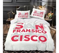 XQGASOEBN 3D Print 3 Pcs Bedding Set Bedroom Decor Hidden Zipper Ultra San Francisco Comforter Cover Breathable All Season for Girls,Kids,Adults Cityscape Quilt Cover Super king（260x220cm）