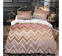 XQGASOEBN 3D Print 3-Piece Bedding Set Room Decor Ultra Wavy Stripes Comforter Cover Hypoallergenic All Season for Youth,Kids,Teens Modern Geometric Quilt Cover Double（200x200cm）