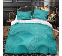 XQGASOEBN 3D Print 3 Pieces Bedding Set Home Decor Design Wavy Texture Duvet Cover Durable Breathable for Kids,Women,Teenagers Modern Abstract Comforter Cover Double（200x200cm）