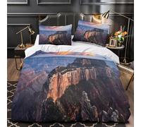 XQGASOEBN 3D Printed 3 Pcs Bedding Set Home Decor Hidden Zipper Extra Grand Canyon Duvet Cover Easy Care Machine Washable for Teenagers,Girls,Youth Natural Comforter Cover Double（200x200cm）