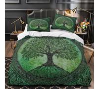 XQGASOEBN 3D Printed 3 Pieces Bedding Set Room Decor Super Soft Celtic Tree Quilt Cover Durable Easy Care for Adults,Women,Teens Nature Duvet Cover Single（135x200cm）