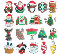 XqHfuy Christmas Shoe Decoration Charms, 30PCS Santa Claus Deer Snowman Xmas Tree Shoe Charms