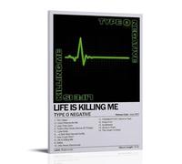 XQHMEP Type O Negative Poster Life Is Killing Me Album Poster Canvas Wall Art for Home Living Room Bedroom Decor Painting 12x18inch(30x45cm) Frame-style