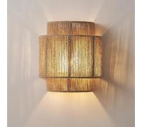 XQIDIANAA 9inch Rattan Wall Sconces, Boho Wall Light Fixtures With Hemp Rope Rustic Wall Lights For Bedroom Bathroom Hallway Entryway Sconces Wall Lighting Bohemian Modern Wall Sconce