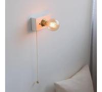 XQIDIANAA Brass Wall Sconce, Modern Sconce Wall Lighting with White/Black Ceramic Shade 1-Light Wall Light Fixtures for Living Room, Bedroom, Hallway, Entryway