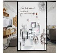 XQKXHZ Blackout Privacy Window Film Heat Blocking Static Cling Window Film Flower Decorative Removable Opaque Vinyl Glass Sticker for Home Office Bathroom,B1,60x150cm