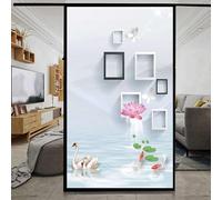 XQKXHZ Blackout Privacy Window Film Heat Blocking Static Cling Window Film Flower Decorative Removable Opaque Vinyl Glass Sticker for Home Office Bathroom,A2,85x160cm