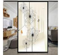 XQKXHZ Blackout Privacy Window Film Heat Blocking Static Cling Window Film Flower Decorative Removable Opaque Vinyl Glass Sticker for Home Office Bathroom,C1,90x180cm