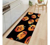 XQKXHZ Long Halloween Runner Rug, Soft Non Slip Halloween Kitchen Rug, Pumpkin Washable Kitchen Floor Mats, Fall Rugs for Kitchen Hallway Bedroom Entryway Laundry Home Decor,H,60x90cm/24 x35