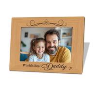 XQLSR Daddy Gift from Daughter Son Wife, Photo Gifts Wooden Picture Frame, Dad Photo Frame for Home Decor, Father's Day Gift for Daddy, World's Best Daddy Photo Frame, To Assemble 4 * 6 Inches Photo