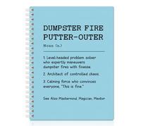 XQLZY Dumpster Fire Putter Outer Blue Spiral Notebook - 160 Horizontal Line Pages Journal, Thank You Present for Men Women, Retirement Goodbye Gifts for Mentors Boss, Office Gifts for Leaders