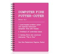 XQLZY Dumpster Fire Putter Outer Rose Red Spiral Notebook - 160 Horizontal Line Pages Journal, Thank You Present for Men Women, Retirement Goodbye Gifts for Mentors Boss, Office Gifts for Leaders