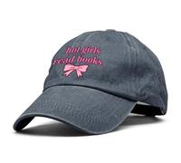 XQLZY Hot Girls Read Books Adjustable Baseball Cap, Retro Cotton Hat for Women, Funny Bookish Gifts for Bookworm Minimalist Book Lover Feminist Bookish Girl, Baseball Hats for Female Read Person