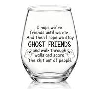 XQLZY I Hope We'Re Friends Until We Die Stemless Wine Glass, Funny Friendship Quotes Wine Glass Gifts for Women Soul Sister Friend BFF, Christmas Birthday Thanksgiving Gifts for Women Best Friend