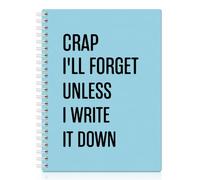 XQLZY I'll Forget Unless I Write It Down Funny Blue Spiral Notebook, Resignation Retirement Promotion Gifts for Woman Coworker Boss Friend, Office Sarcastic Humor Present for Work Colleague