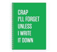 XQLZY I'll Forget Unless I Write It Down Funny Grass Green Spiral Notebook, Resignation Retirement Promotion Gifts for Woman Coworker Boss Friend, Office Sarcastic Humor Present for Work Colleague