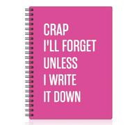 XQLZY I'll Forget Unless I Write It Down Funny Rose Red Spiral Notebook, Resignation Retirement Promotion Gifts for Woman Coworker Boss Friend, Office Sarcastic Humor Present for Work Colleague