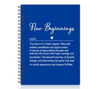 XQLZY New Beginnings Definition Klein Blue Spiral Notebook, New Job Promotion Gifts for Women Teacher Sister BBF, Graduation Back to School Present for Sons Daughters, Inspirational Gifts