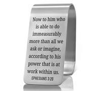 XQLZY Now to Him Who is Able to Do Immeasurably More Than All We Ask Or Imagine Engraved Stainless Steel Car Visor Clip, Funny Safe Driving Clip Religious Gifts for Family Friend, Drive Safe Gifts