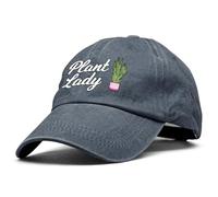 XQLZY Plant Lady Adjustable Baseball Cap, Retro Cotton Hat for Women, Funny Gardening Thank You Gifts for Plant Mom Plant Lover Gardener Farmer, Nature-Inspired Hats for Felme Gardener Washed Blue