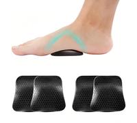XQMMGO 2 Pairs Gel Arch Support Insoles, Arch-Support Pads, Clear Non-Slip Shoe Inserts, for Plantar Fasciitis & Flat Feet, Cushion Pad for Foot Pain Relief, Unisex (Black)