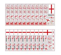 XQMMGO 20 Sheets England Flag Temporary Tattoos for World Cup 2026, St George's Day Decorations, Waterproof Patriotic Face Stickers for Football Fans, English Flag Body Art for Adults & Kids Party
