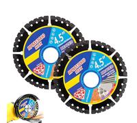 XQMMGO 2Pcs Diamond Multi-Purpose Saw Blades, 115mm Angle Grinder Discs for Tile Cutting & Concrete, Ultra Thin Wheel Disc, Segmented General Purpose Blade, Stone Wood Tool for Dry Wet Use