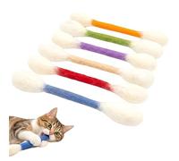 XQMMGO 6 Pack Giant Q-Tip Cat Toys with Catnip, Durable Felt Cotton Swab Kitten Chew Sticks, Interactive Kicker Toy for Indoor Cats, Dental Teething Accessories for Boredom & Anxiety Relief (colorful)