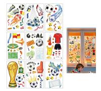 XQMMGO 9 Sheets 2026 International Football Tournament Window Stickers | Reusable Static Clings for Home, Shop & Pub | Double-Sided Soccer Decorations World Cup Decals for Global Sports Events
