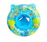 XQMMGO Baby Swimming Ring Float, Swimming Pool Bathing Accessories for Children, Toddlers and Infants, Inflatable Swimming Ring with Seat for Babies Aged 6-36 Months (Frog, Blue)