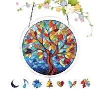 XQMMGO Hummingbird Acrylic Suncatcher Window Hanging, 7.4" DIY Jigsaw Puzzle Craft Kit for Adults, Shatterproof Stained Glass Effect Rainbow Maker Light Catcher Women Mum (B)