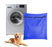 XQMMGO Pet Laundry Bag for Washing Machine, Large Reusable Mesh Wash Bags Traps Fur, Durable Filter Catcher, Heavy Duty Net for Dog Cat Bedding, Toys, Horse Blankets (Blue)