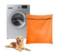 XQMMGO Pet Laundry Bag for Washing Machine, Large Reusable Mesh Wash Bags Traps Fur, Durable Filter Catcher, Heavy Duty Net for Dog Cat Bedding, Toys, Horse Blankets (Orange)