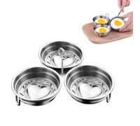 XQMMGO Stainless Steel Egg Poacher, Nonstick Poached Moulds, Round Eggs Cooker Rings, Breakfast Maker Tool, Steamer Insert for Skillet Pot
