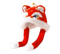 XQSXDKXQ Upgraded Chinese Dragon Hats, Plush Ear Protection Tap Hat, Cool Chinese Loong Hat, Ski Hat, Winter Warm Hat for Holiday New Year Birthday,Red