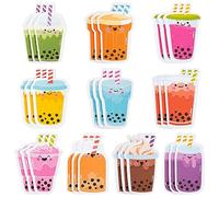 Xqumoi 30 Pack Bubble Tea Sticky Notes, Total 600 Sheets, Boba Milk Tea Theme Self Sticky Notepads Memo Pads Page Marker for Office School Student Kids Class Birthday Party Favors Goodies Bag Fillers