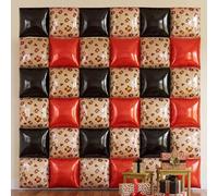 Xqumoi Leopard Print Square Foil Balloons Wall Backdrop - 36pcs Mixed Color Cheetah Print Balloon Kit, Party Decor for Birthday, Bachelorette, Wild Theme Party Photo Booth Backdrop (Red ＆ Black)