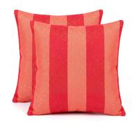 Xqzbmt 2 Pack Outdoor Cushion Covers Waterproof, Striped Pink Cushion Covers with Hidden Zipper, Cushion Cover 45 x 45 for Decorative Cushions, Garden, Sofa, Patio, Couch, Chair, Home Decor