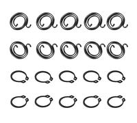 Xqzbmt Pack of 10 Door Handle Spring Replacement Kit, 10 Pcs 2mm Thick 2-Coil Torsion Spring Black Coated 10 Pcs 15mm Circlips Replacement Easy Installation Fit for Internal Door Handles