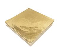 xQzit 200 PCS Gold Leaf Sheets | 14x14cm Gold Foil Sheets for Gilding, Nails, Art & DIY Crafts | Gold Foil Paper Ideal for, Furniture, Home Decoration & Canvas Projects
